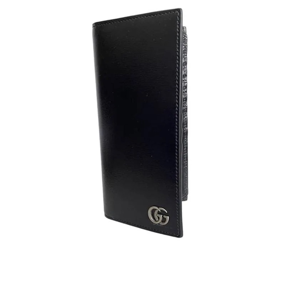 Gucci 428740 Men's Black Leather GG Marmont Vertical Wallet, Boarded Plutone - Picture 2 of 10